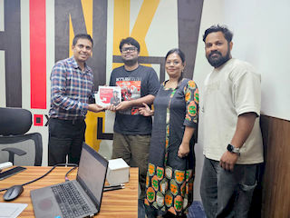 upGrad Kanpur office - student and parents with the counselling team after their study abroad session